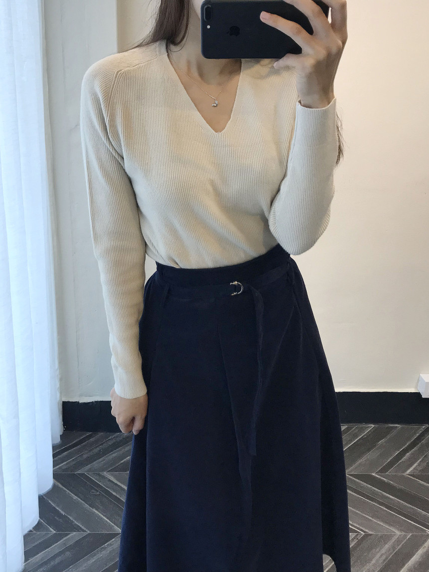 Long skirt 2color skirt autumn