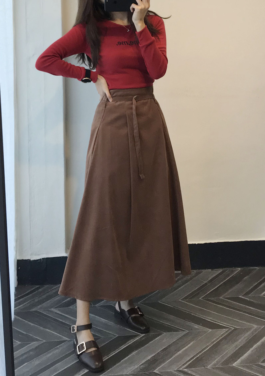 Long skirt 2color skirt autumn