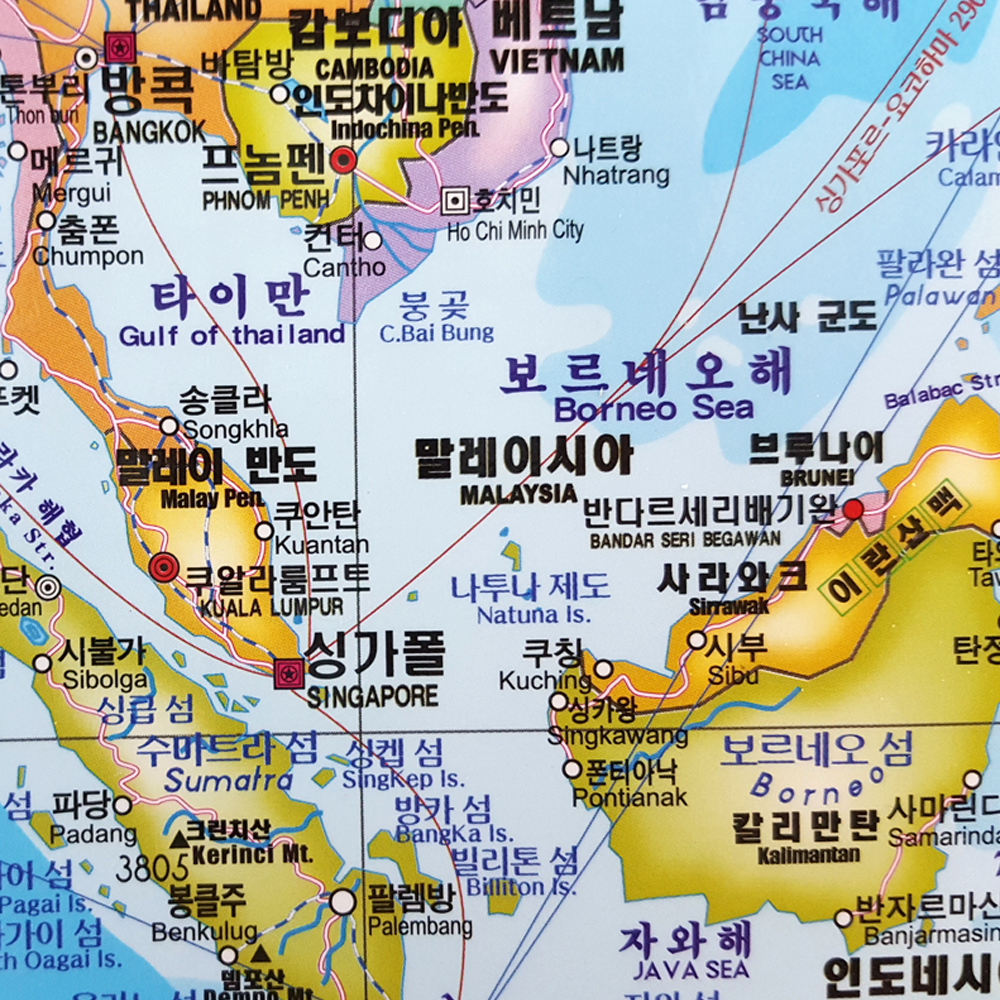 대형 세계지도 150X110CM - 여행 고화질 세계전도 보기 이미지 4