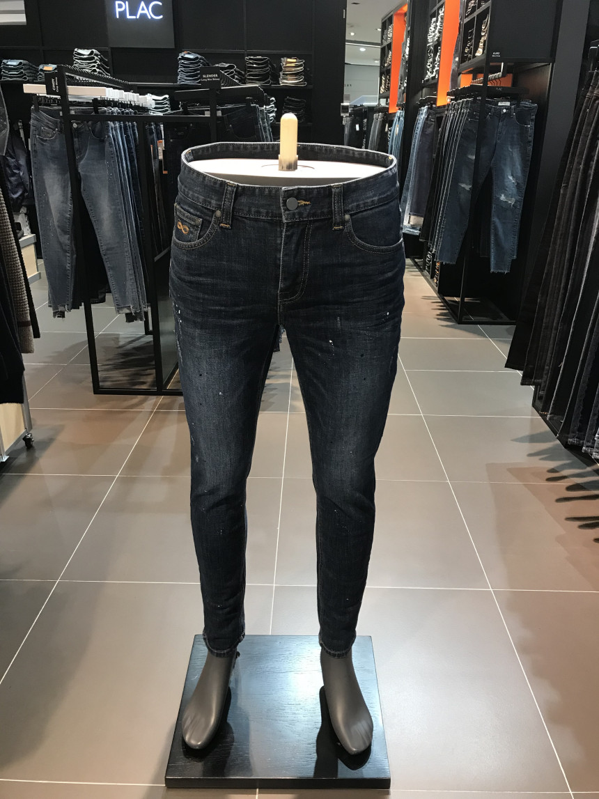 Korea Jeans Pants Flaky PLAC KURZ Slim Cropped Den