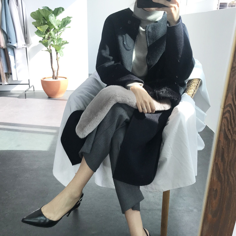 Real Rex Two-tone muffler C170105016-32 Women's