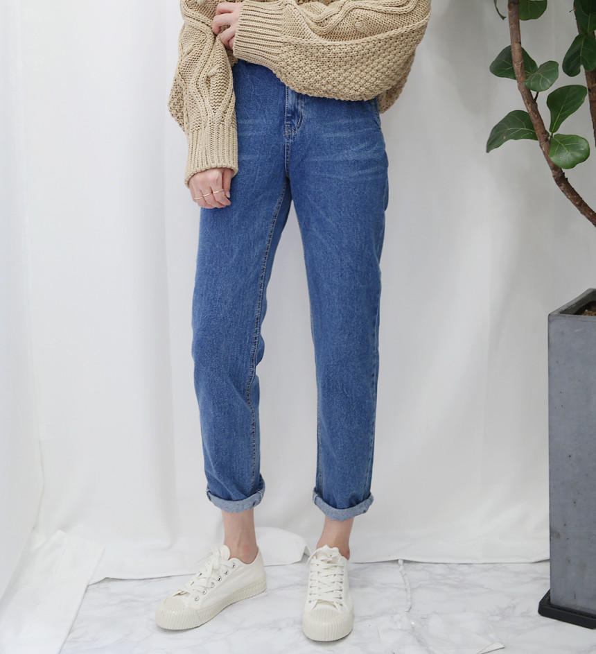 Korea Jeans Pants Rear Banding Exhaust Jeans Autum