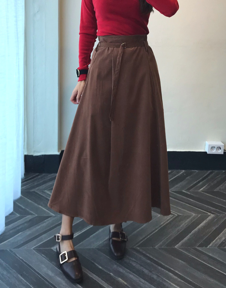 Long skirt 2color skirt autumn
