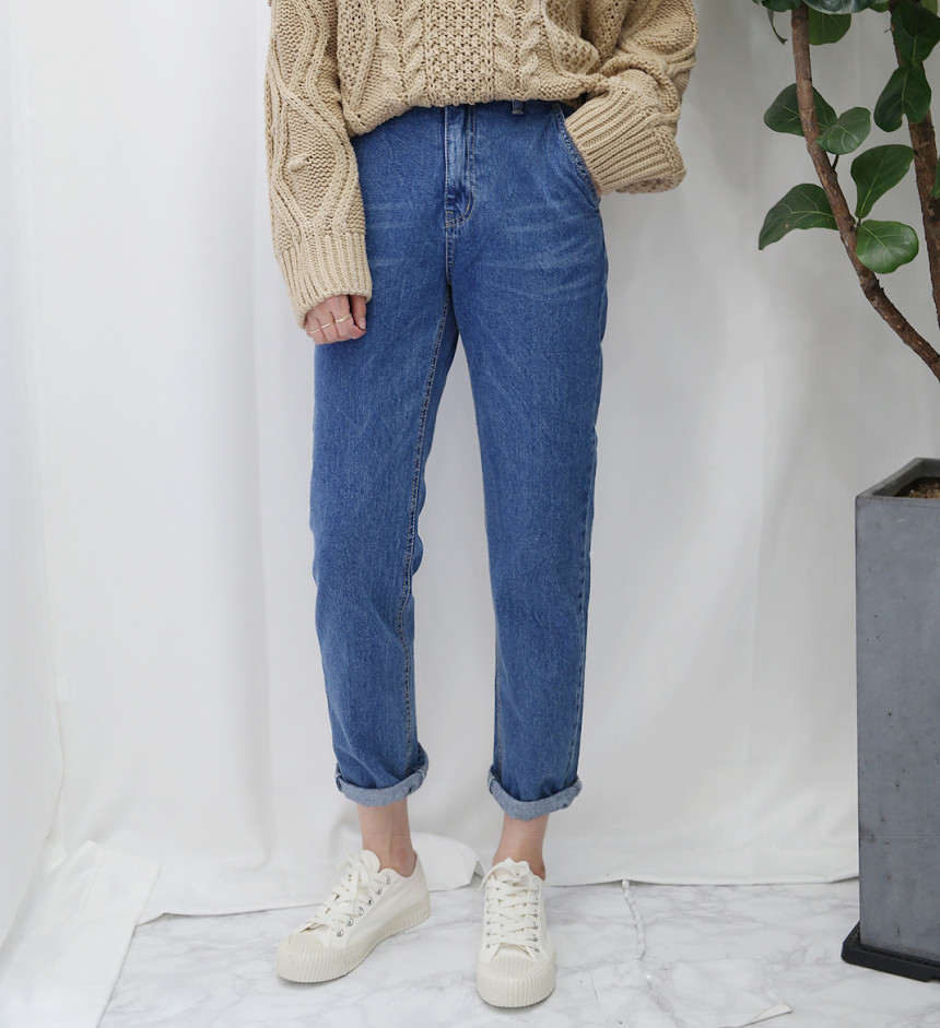 Korea Jeans Pants Rear Banding Exhaust Jeans Autum