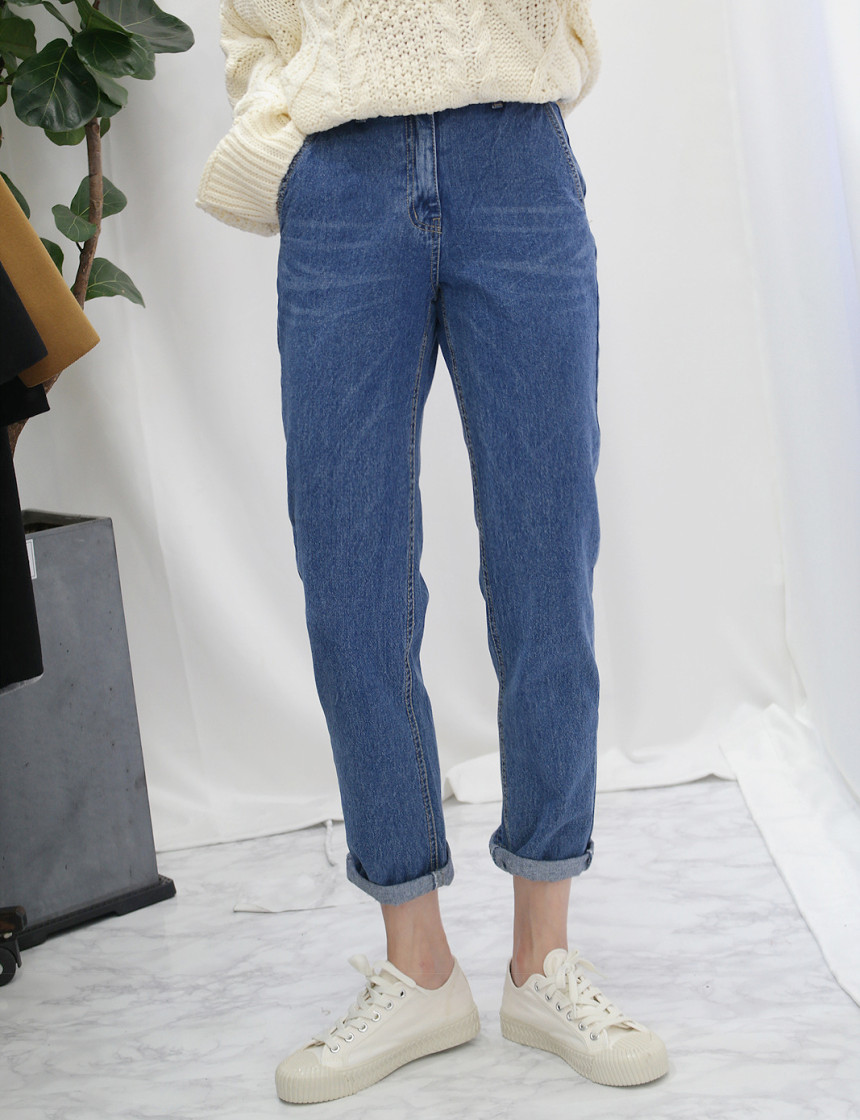 Korea Jeans Pants Rear Banding Exhaust Jeans Autum