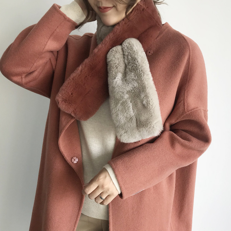 Real Rex Two-tone muffler C170105016-32 Women's