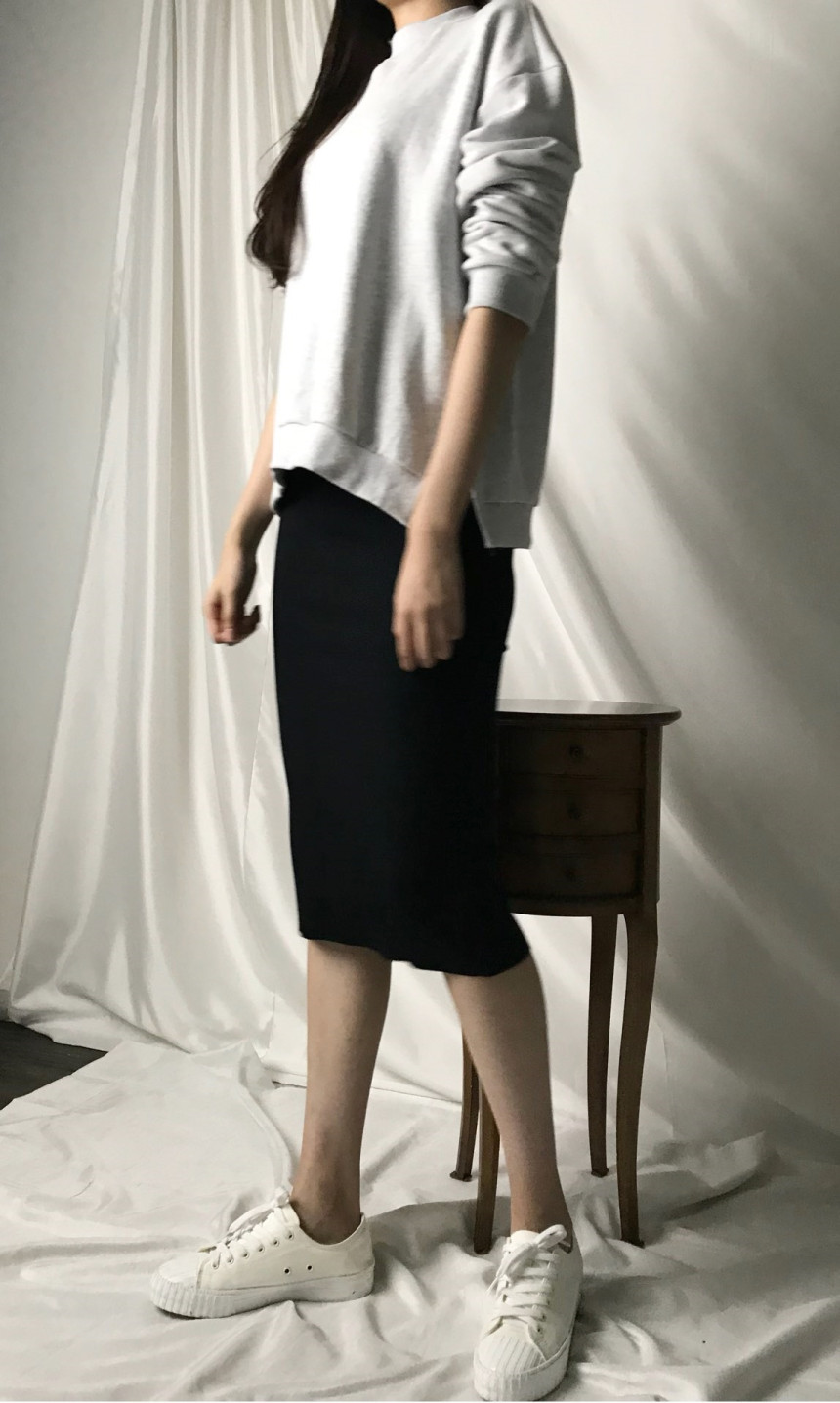 Goliath slim long skirt sofbending autumn H line k