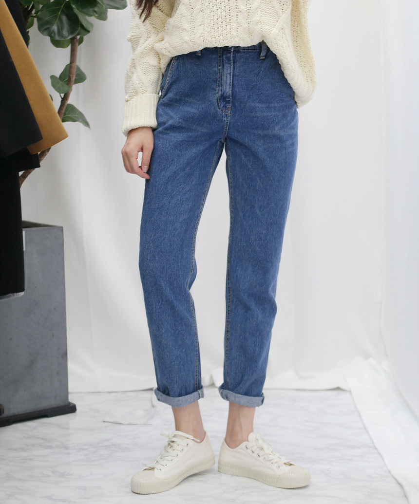 Korea Jeans Pants Rear Banding Exhaust Jeans Autum