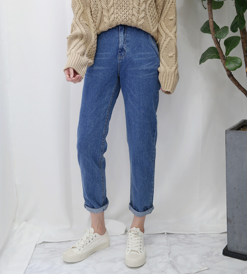 Korea Jeans Pants Rear Banding Exhaust Jeans Autum