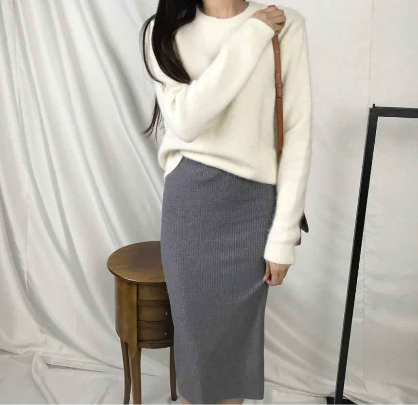 Goliath slim long skirt sofbending autumn H line k