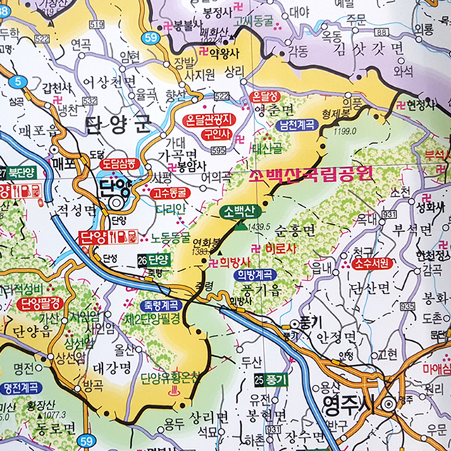 전국행정도로 남한지도 75X110cm - 상세 이미지 3