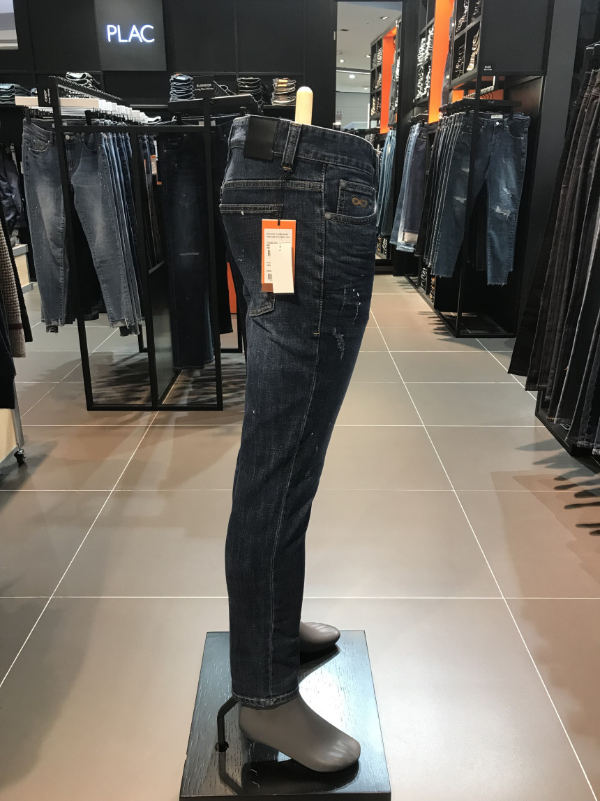 Korea Jeans Pants Flaky PLAC KURZ Slim Cropped Den