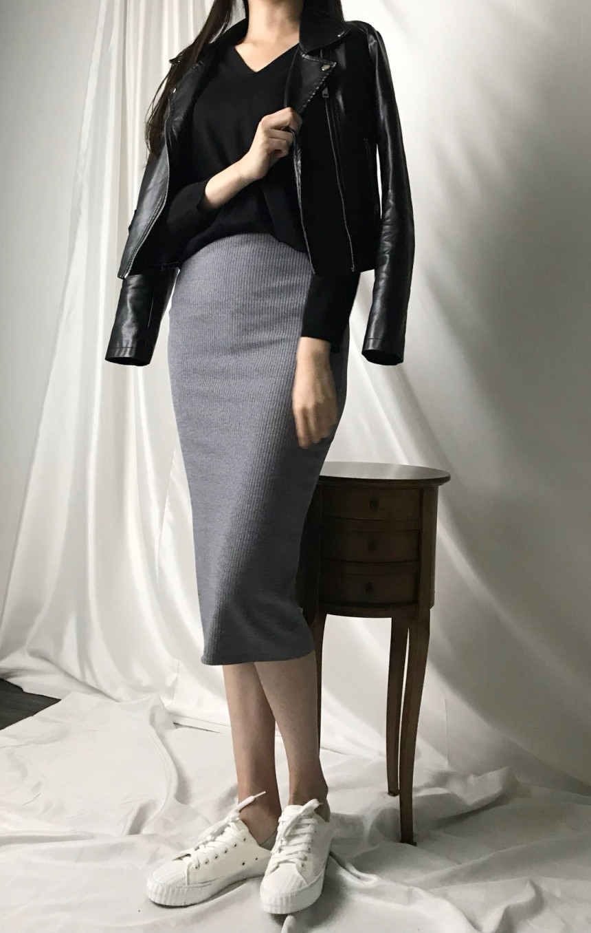 Goliath slim long skirt sofbending autumn H line k