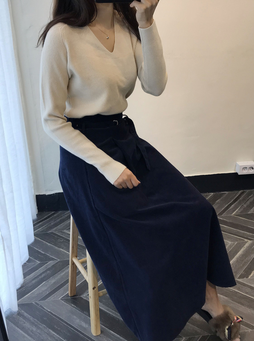 Long skirt 2color skirt autumn