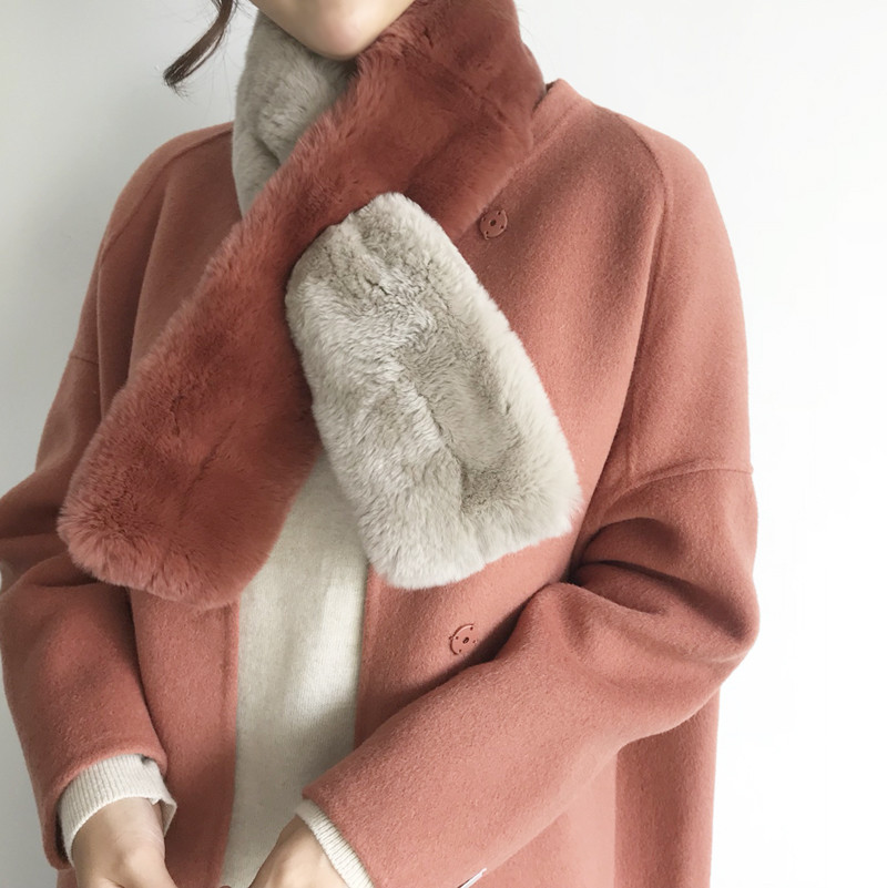 Real Rex Two-tone muffler C170105016-32 Women's