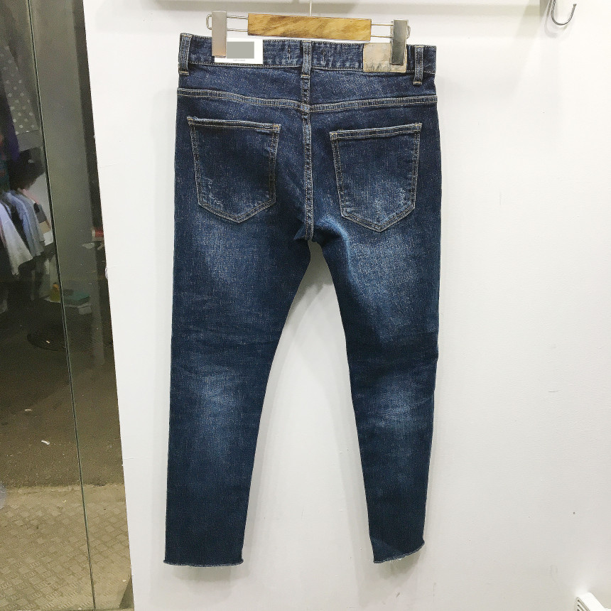 Korea Jeans Pants Span Damage Modem Crop Jeans Man