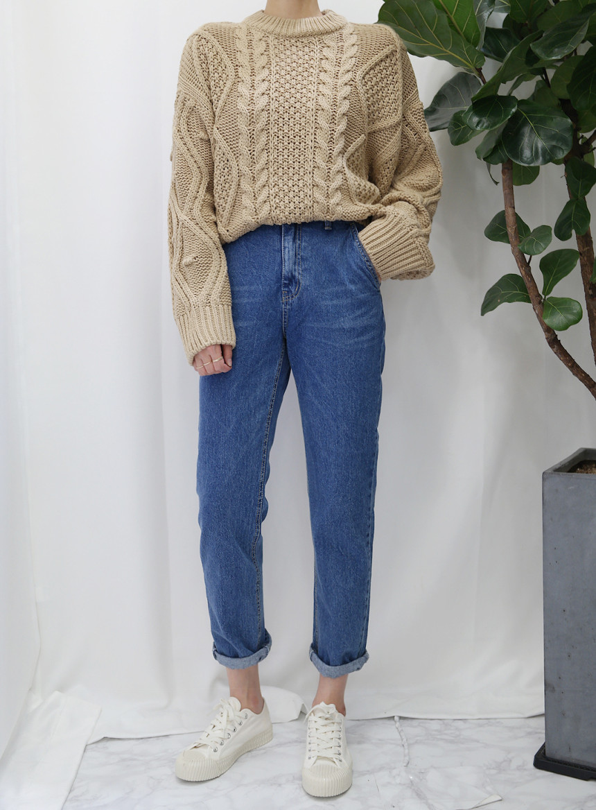 Korea Jeans Pants Rear Banding Exhaust Jeans Autum