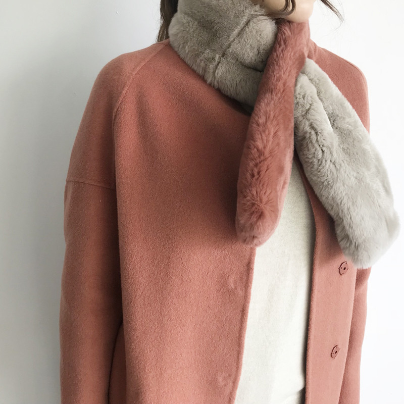 Real Rex Two-tone muffler C170105016-32 Women's