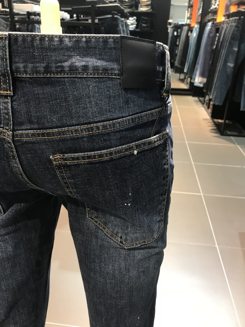 Korea Jeans Pants Flaky PLAC KURZ Slim Cropped Den