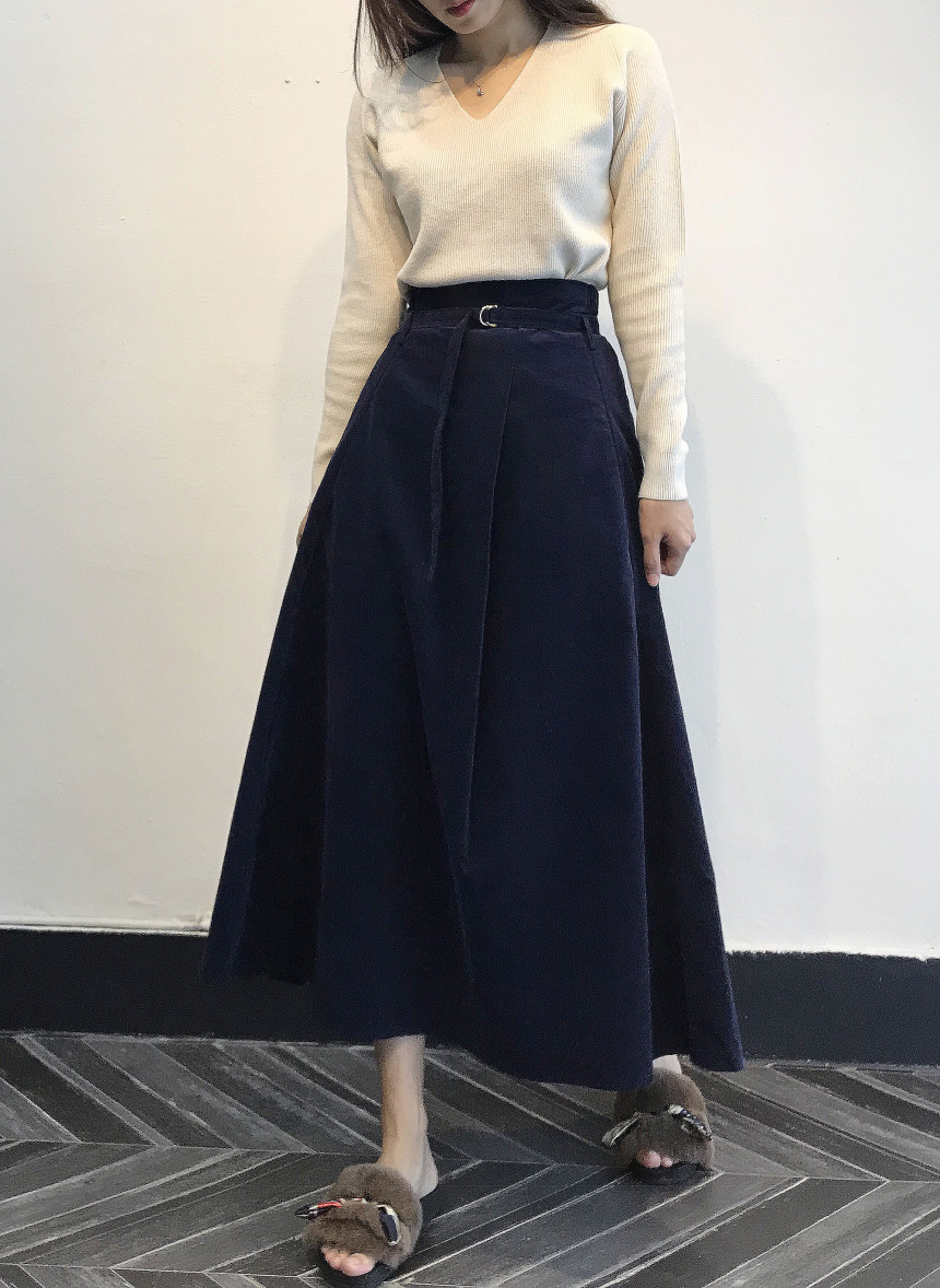 Long skirt 2color skirt autumn