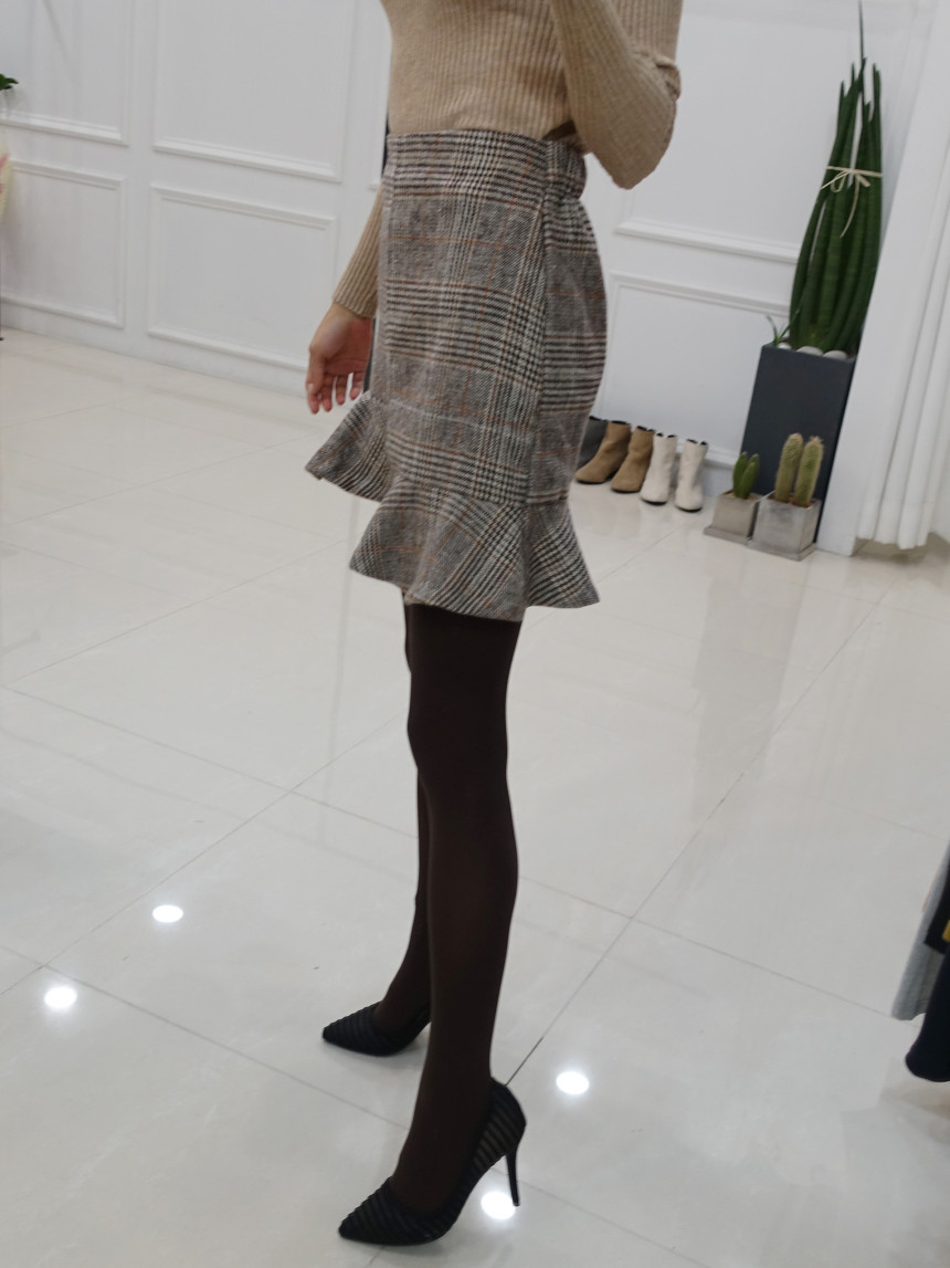 Minnie Skirt 2col hula check Uncle Winter cute cut