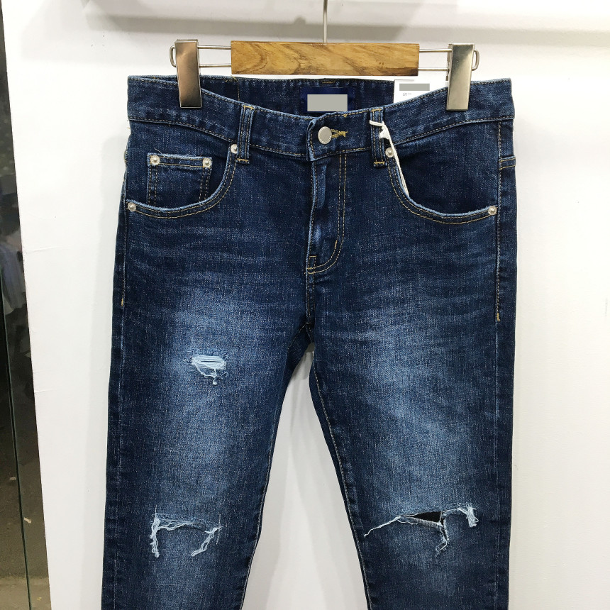 Korea Jeans Pants Span Damage Modem Crop Jeans Man