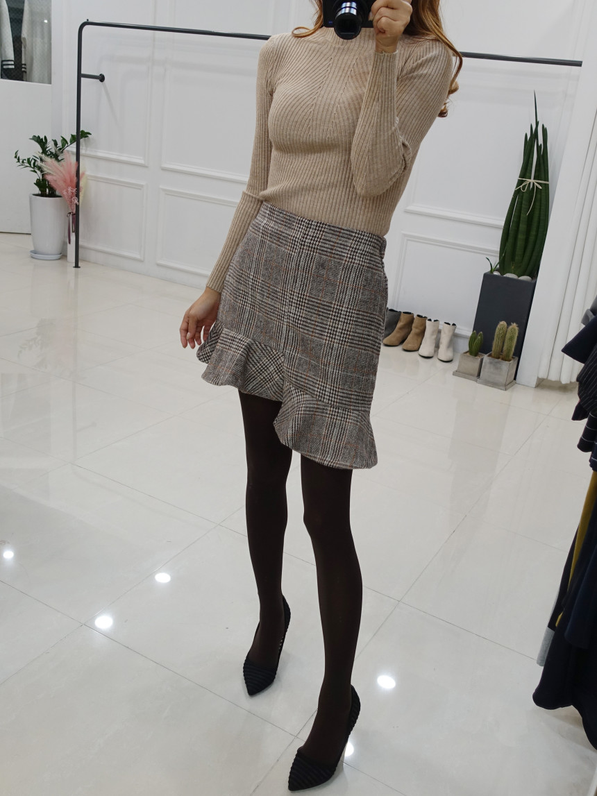 Minnie Skirt 2col hula check Uncle Winter cute cut