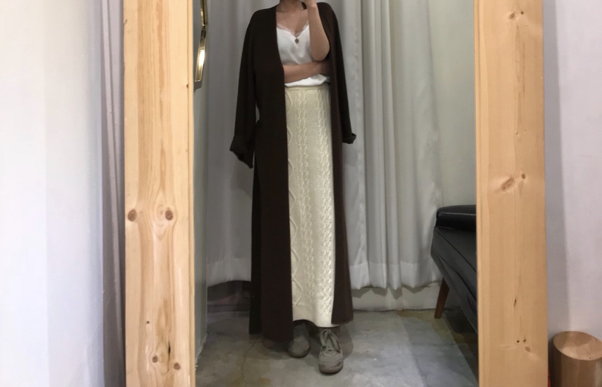 Pretty knit long skirt Women's daily style