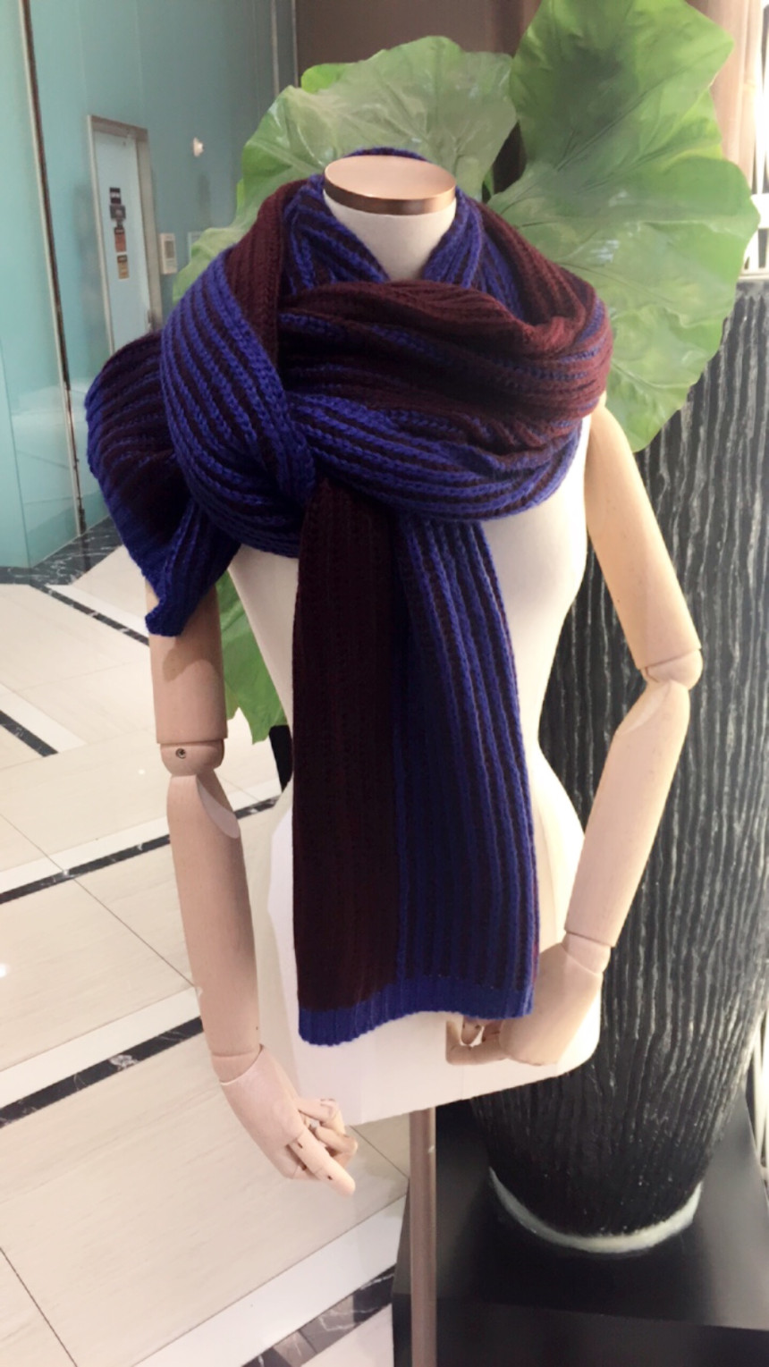 Louis Quatorz two-tone knit muffler SA3UHZ904