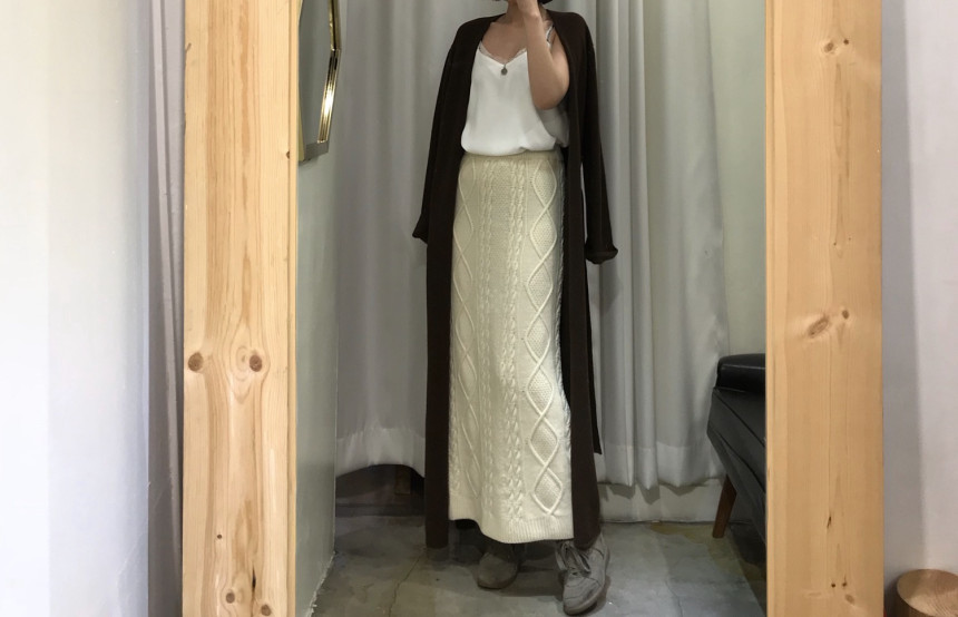 Pretty knit long skirt Women's daily style