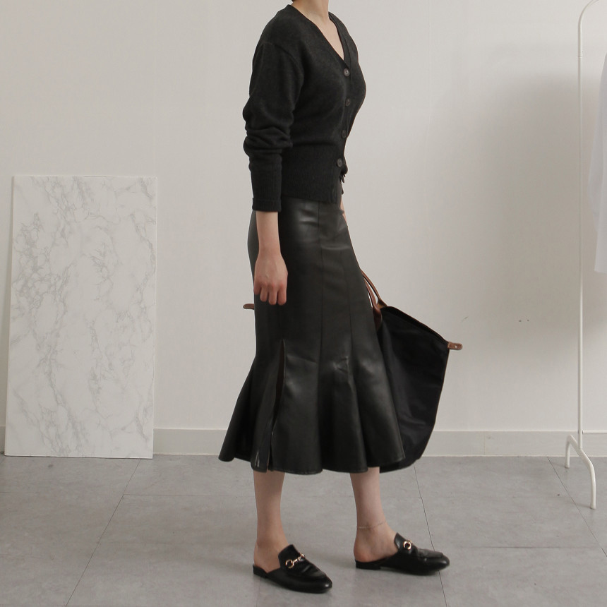 Leather Mermaid Long Skirt Leather Midi Span 20