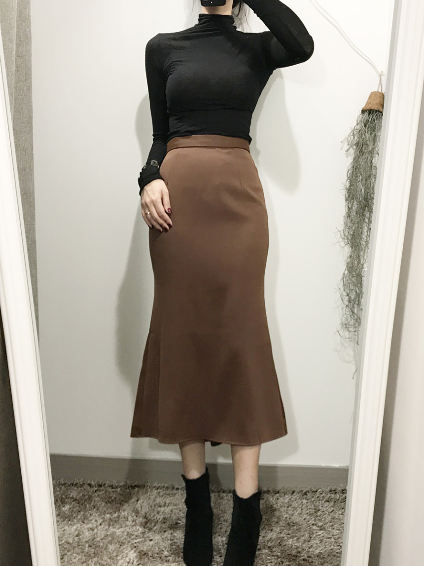 Pelvic correction Mermaid Silk Long Skirt 2color A