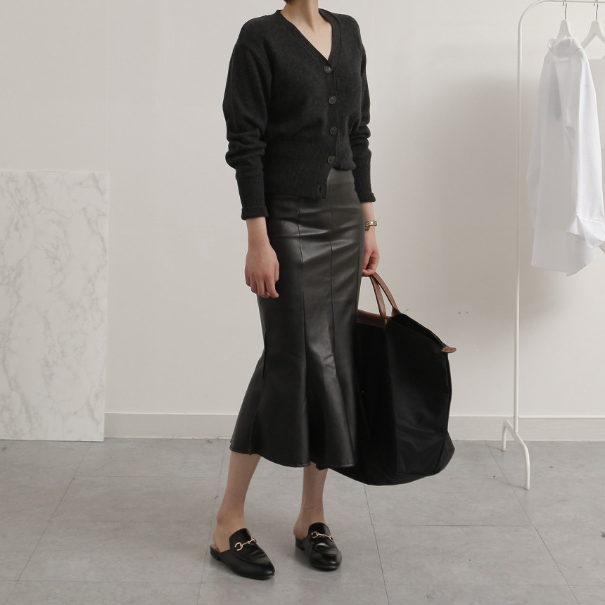 Leather Mermaid Long Skirt Leather Midi Span 20