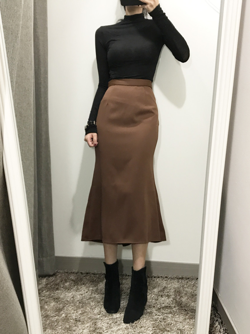 Pelvic correction Mermaid Silk Long Skirt 2color A