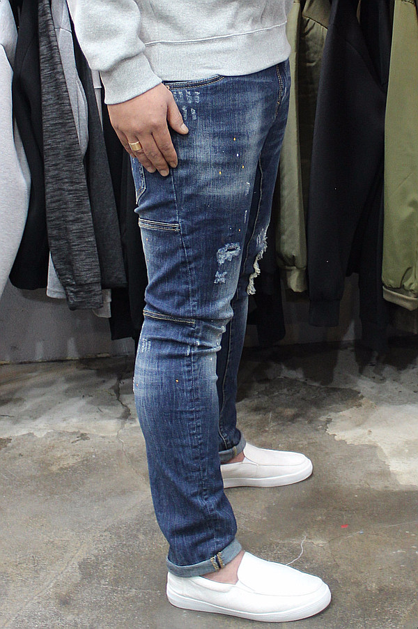 Korea Jeans Pants Men's Big Size Ranger Damage 