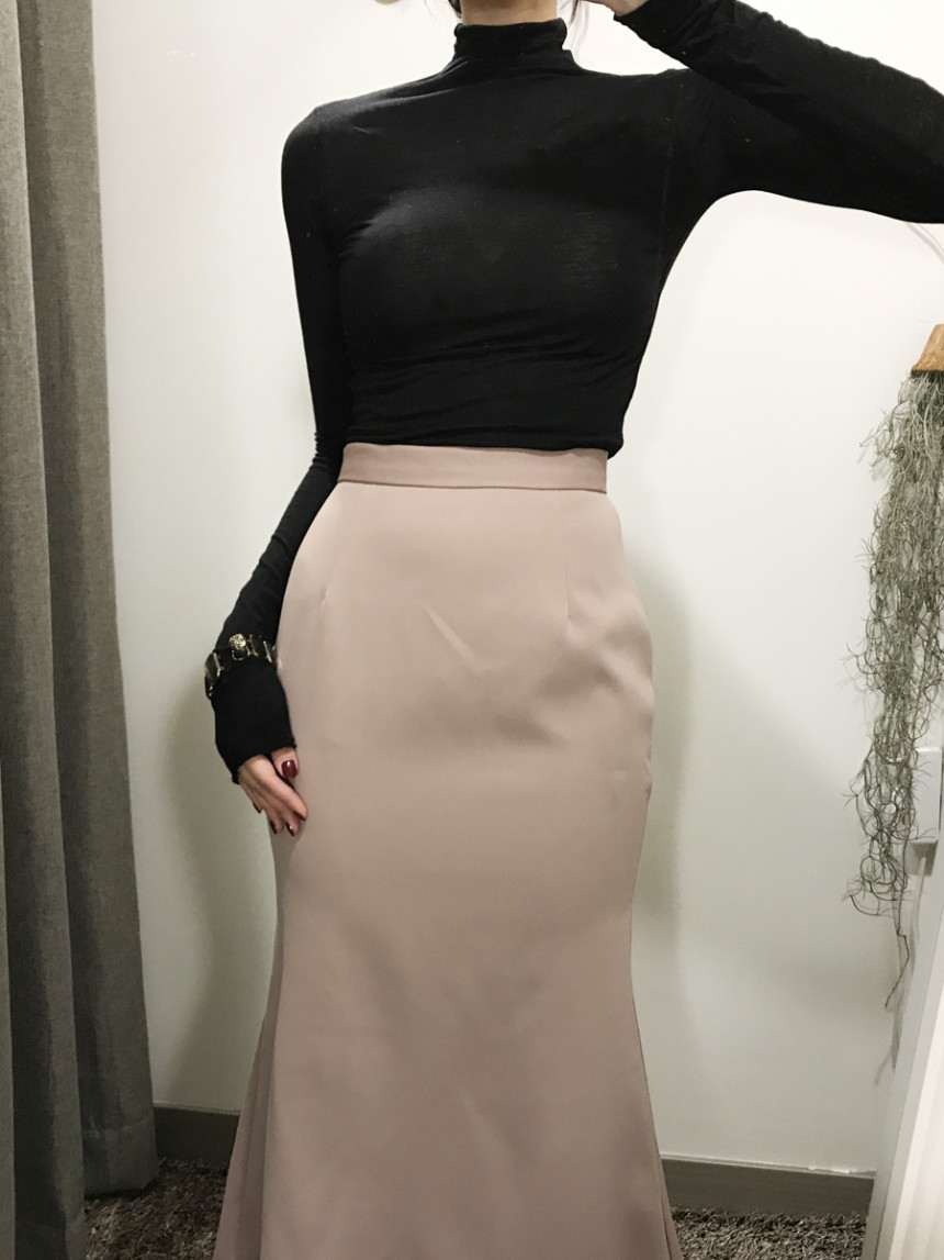 Pelvic correction Mermaid Silk Long Skirt 2color A