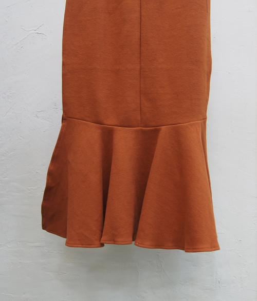 Mermaid Banded Unlined Long Skirt Camel Skirt Fril