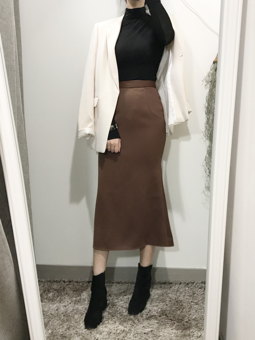 Pelvic correction Mermaid Silk Long Skirt 2color A