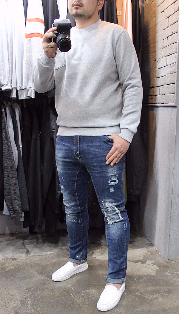 Korea Jeans Pants Men's Big Size Ranger Damage 