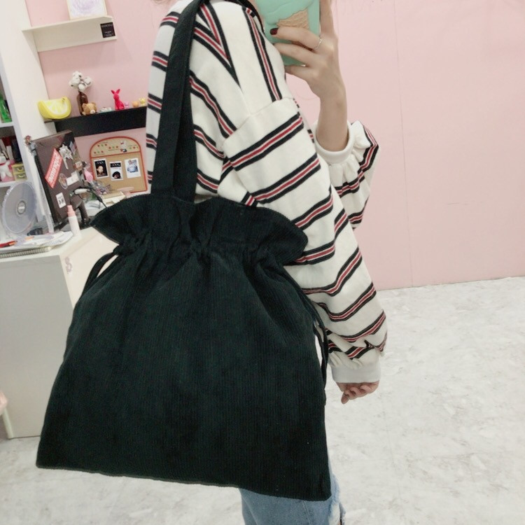Corduroy eco bag 2 color Natural Cockle Look styli