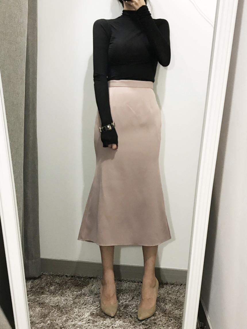 Pelvic correction Mermaid Silk Long Skirt 2color A