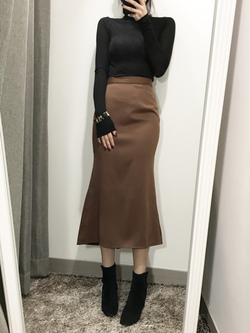 Pelvic correction Mermaid Silk Long Skirt 2color A