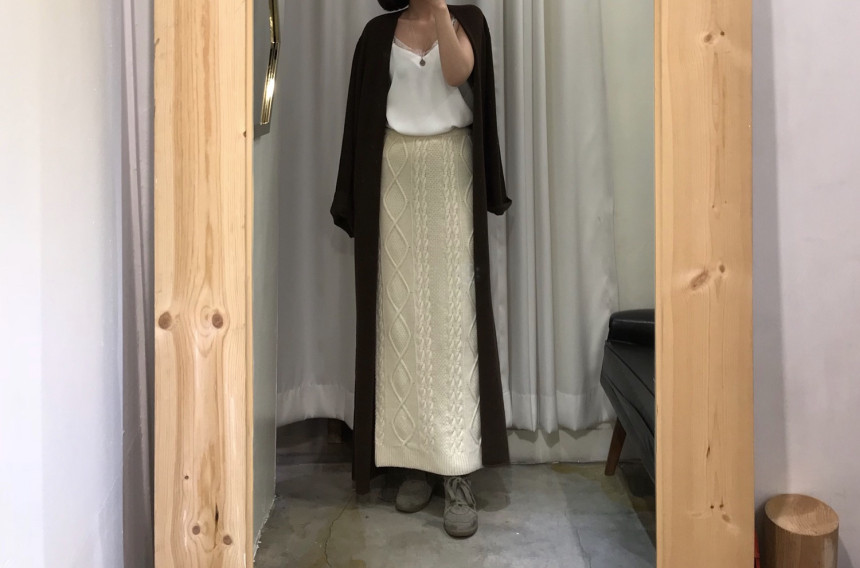 Pretty knit long skirt Women's daily style