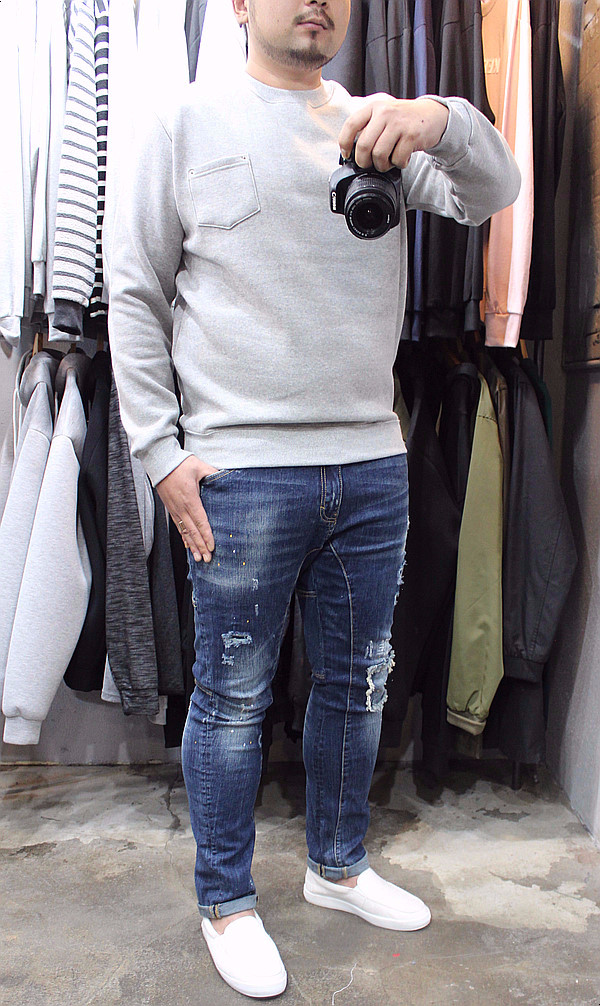 Korea Jeans Pants Men's Big Size Ranger Damage 