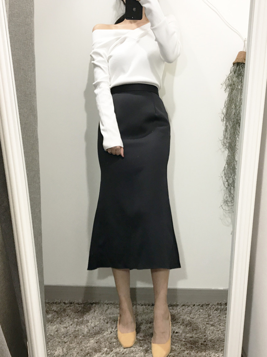 Pelvic correction Mermaid Silk Long Skirt 2color A