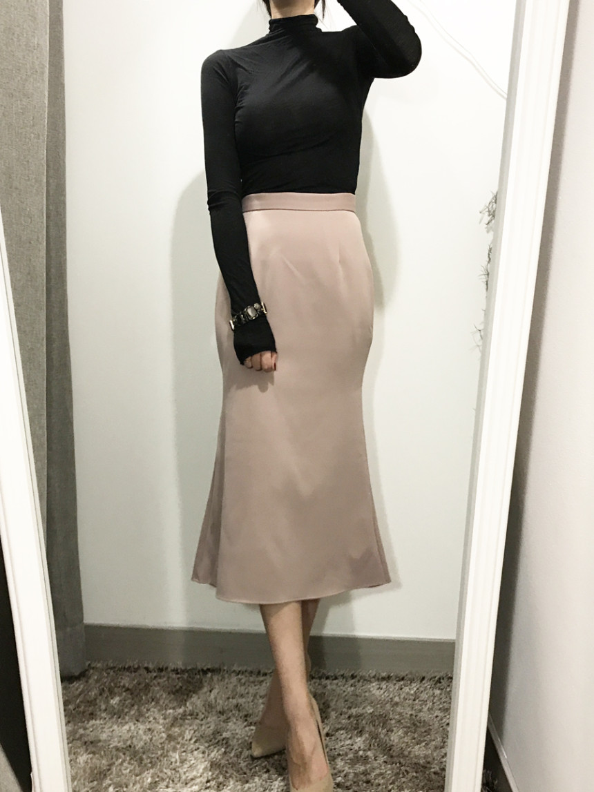 Pelvic correction Mermaid Silk Long Skirt 2color A