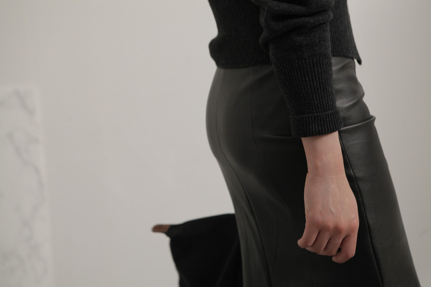 Leather Mermaid Long Skirt Leather Midi Span 20