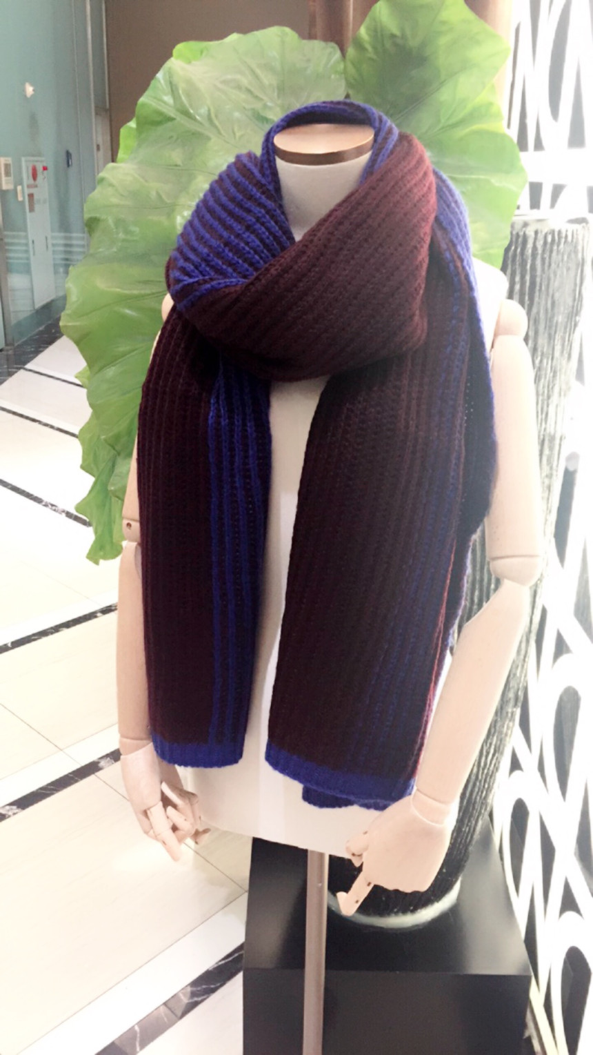 Louis Quatorz two-tone knit muffler SA3UHZ904