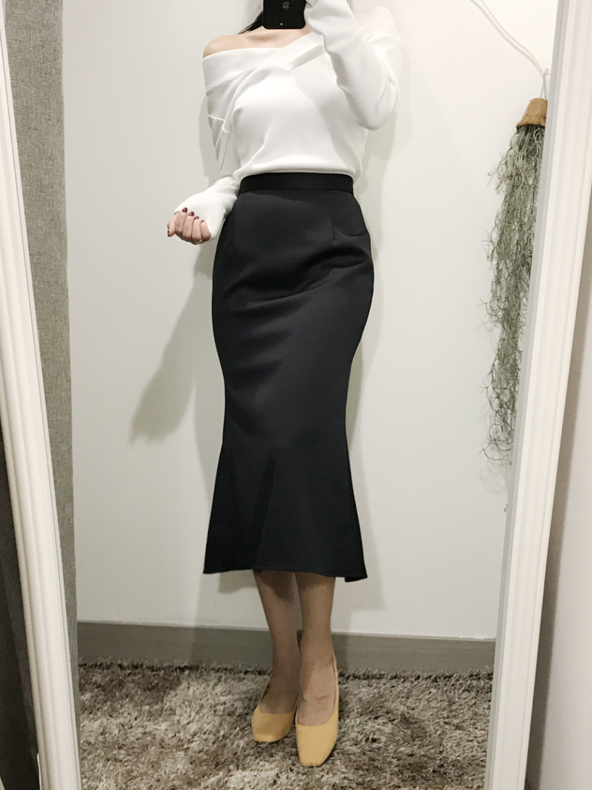 Pelvic correction Mermaid Silk Long Skirt 2color A