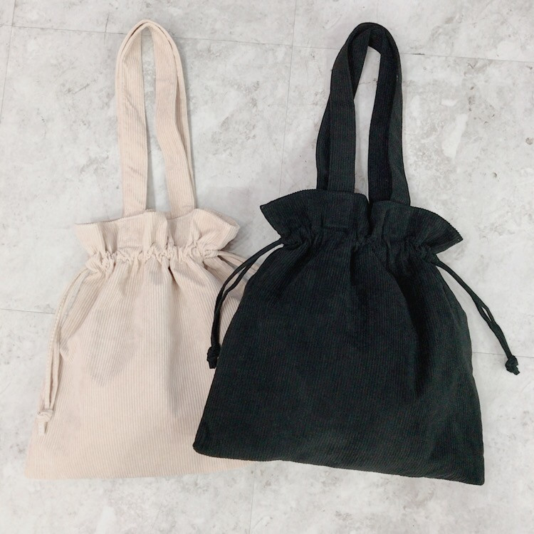 Corduroy eco bag 2 color Natural Cockle Look styli